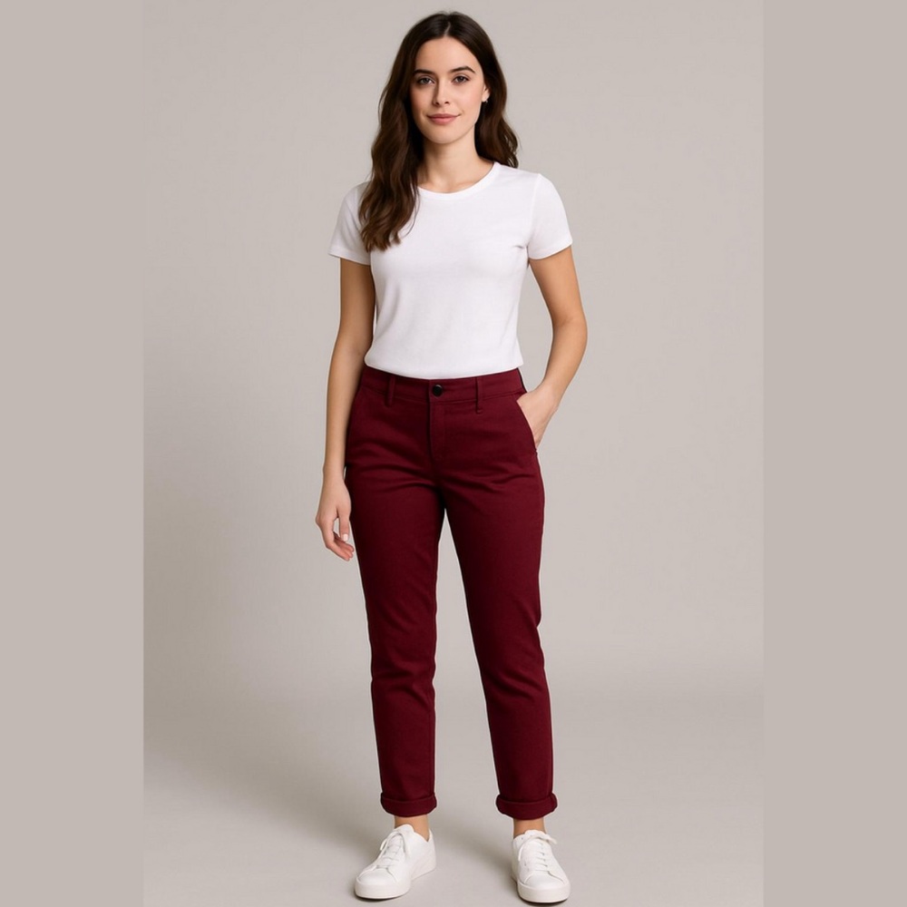 41 HAWTHORN Stitch Fix ROSABEL Slim STRAIGHT Roll Cuffed PANTS TROUSERS CHINO